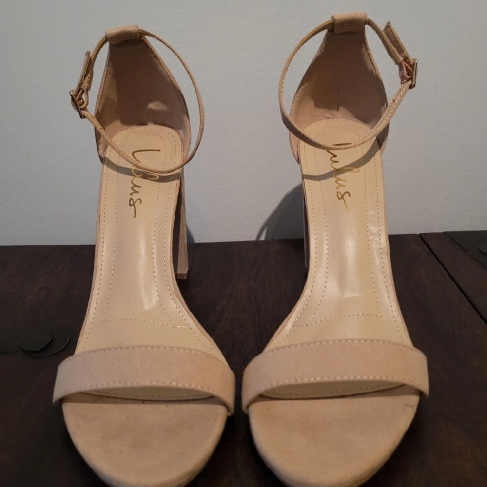 Suede Ankle Strap Heels